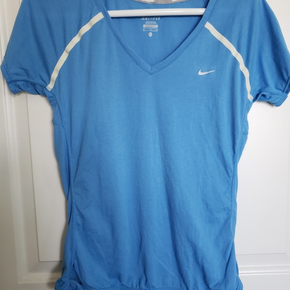 Nike Dry Fit Exercise Blue Short Sleeve Top